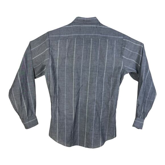 CHESS KING Shirt Mens 15.5 Medium Gray Button up Long Sleeve Check 60s 70s - Picture 5 of 12